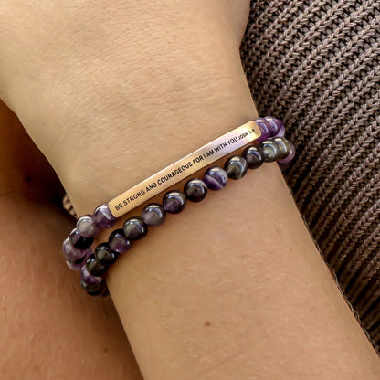 Beaded amethyst bracelet made in the USA