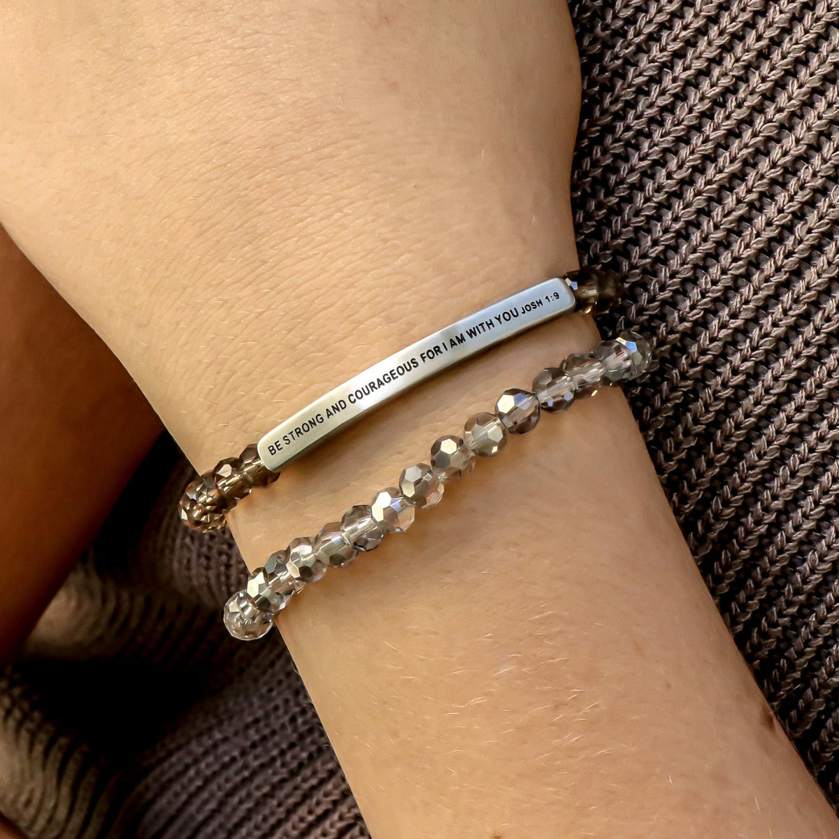 JOSHUA 1:9 engraved bible verse bracelet