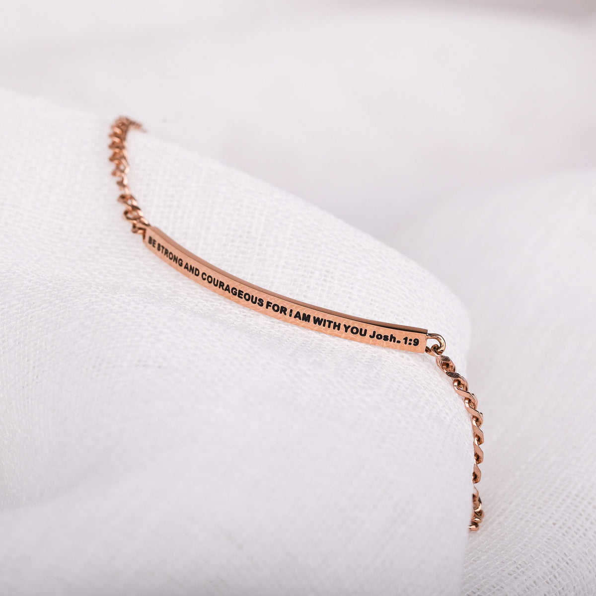 engraved rose gold bracelet