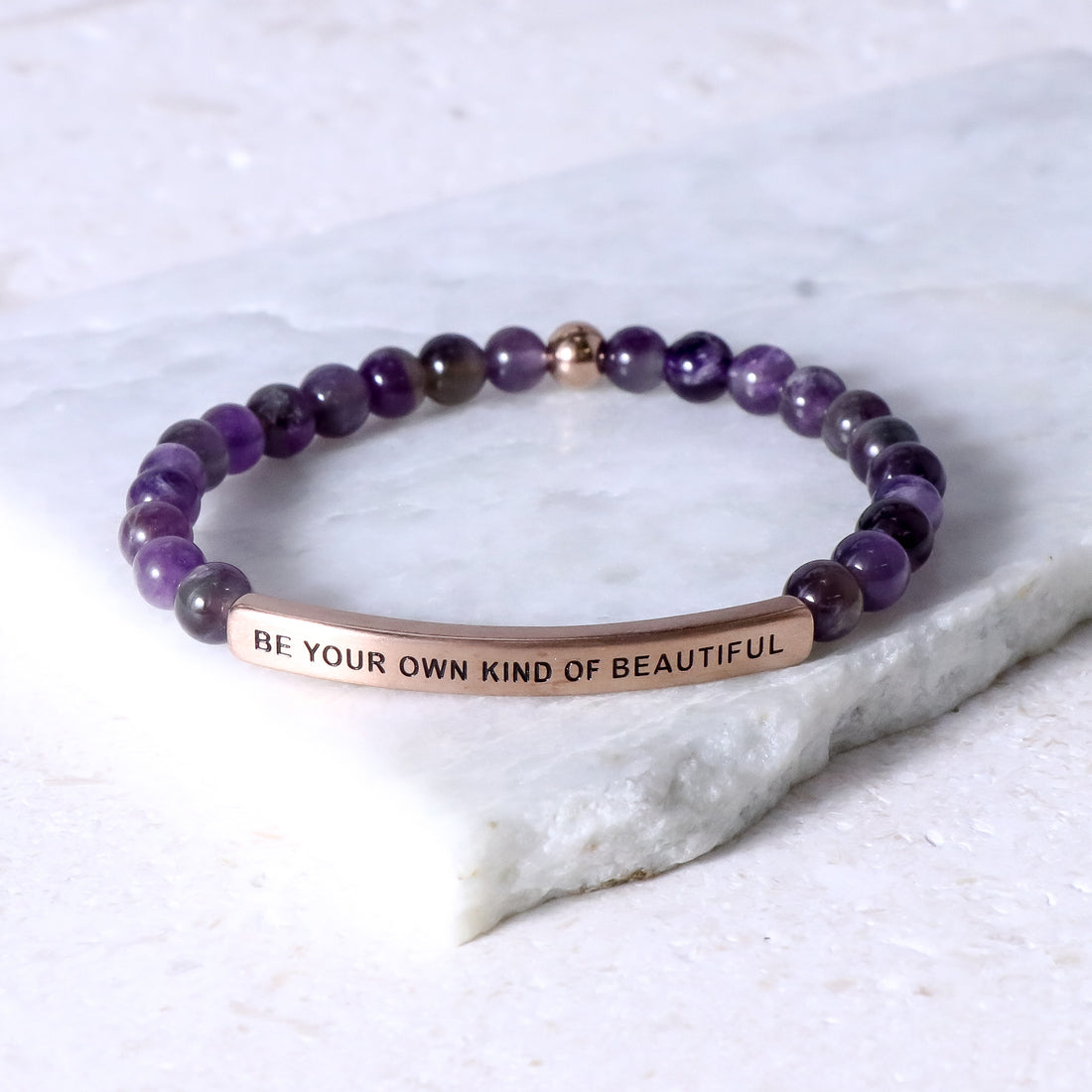 earth stone engraved beaded bracelet