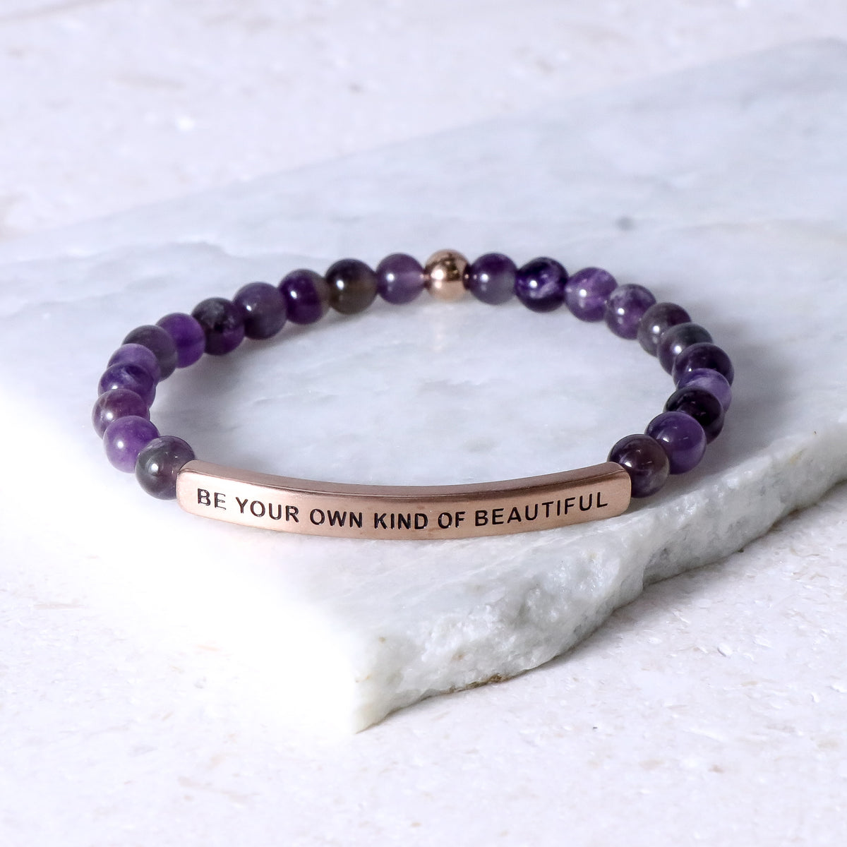 earth stone engraved beaded bracelet