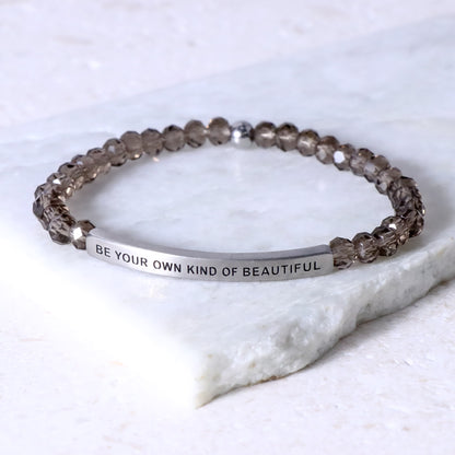 Inspiring jewelry with engraved message bar