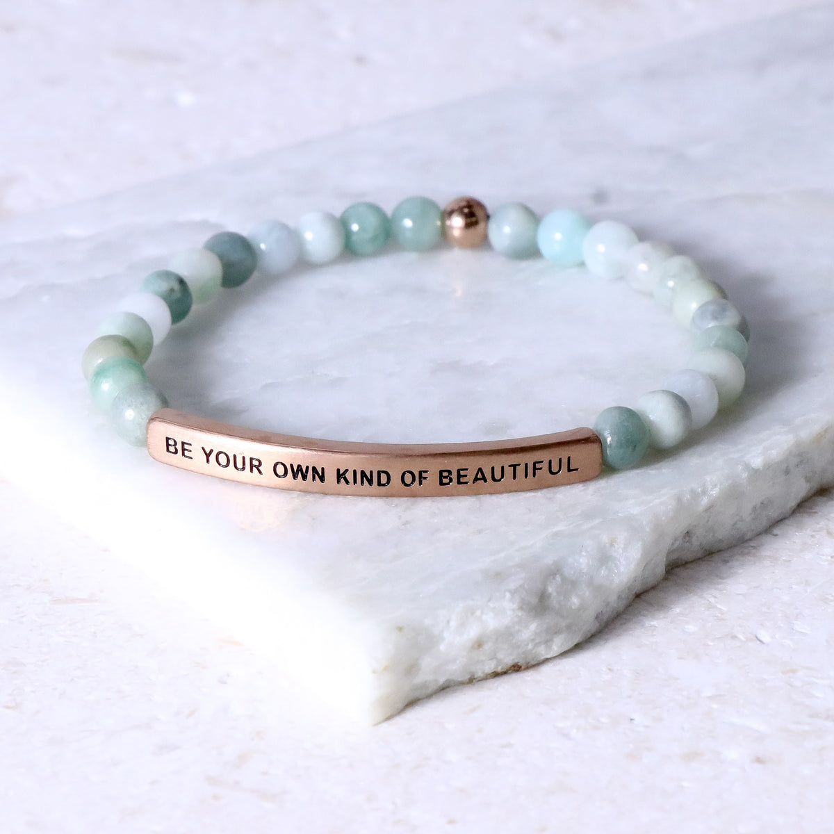Engraved beaded bracelet gift