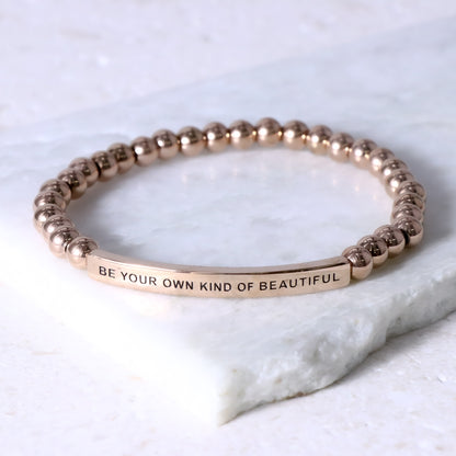 Rose gold beaded inspiration bracelet