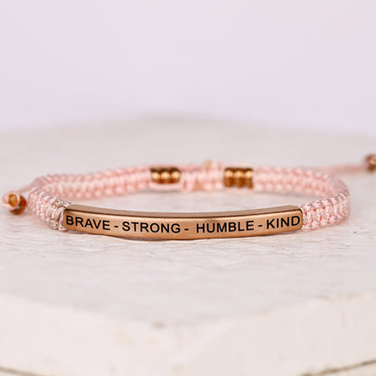 Adjustable rope engraved bracelet
