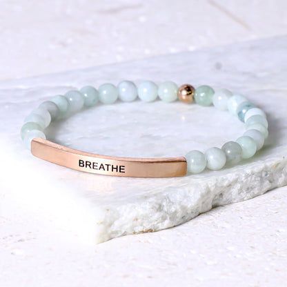 engraved BREATHE bracelet