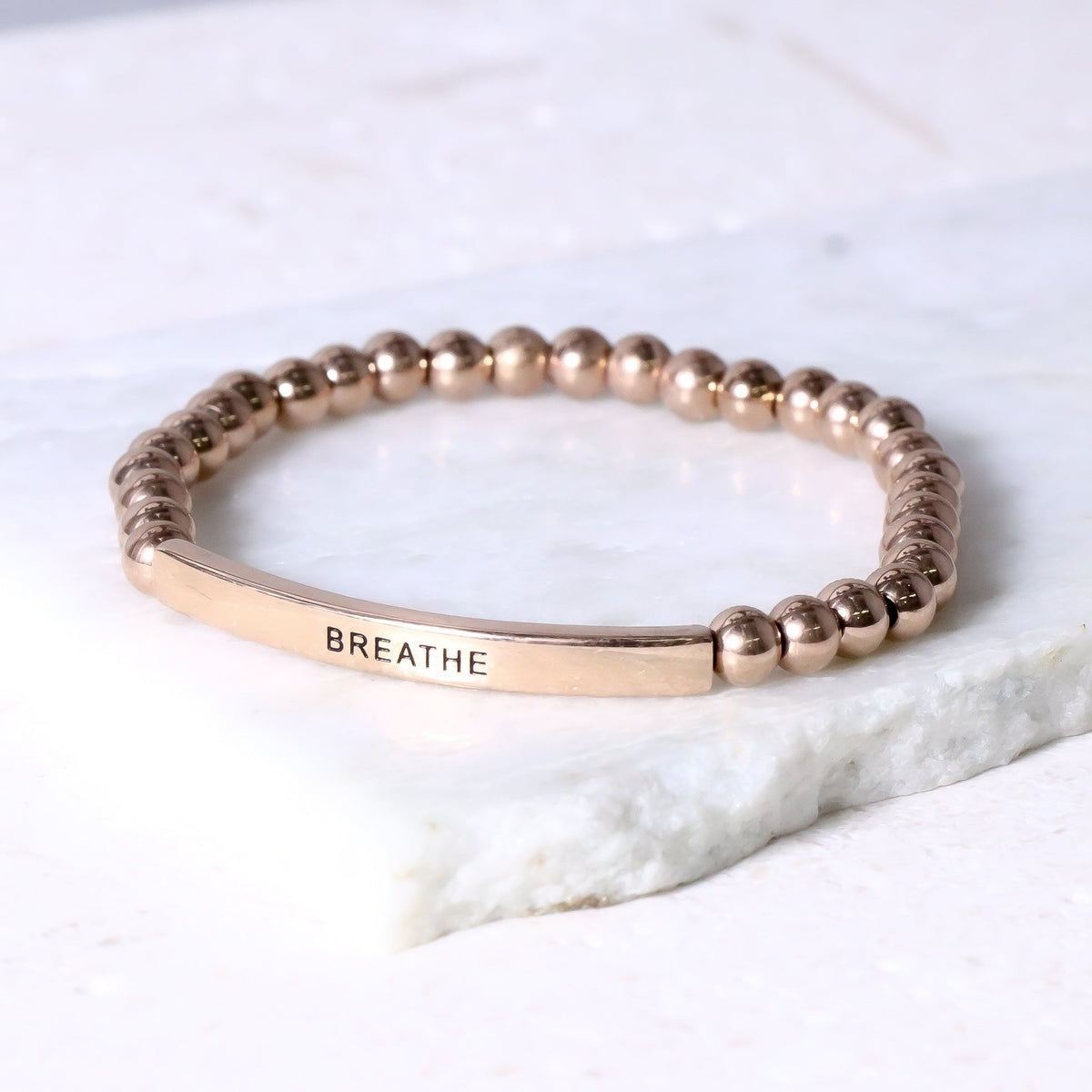 Rose gold beaded inspiration bracelet