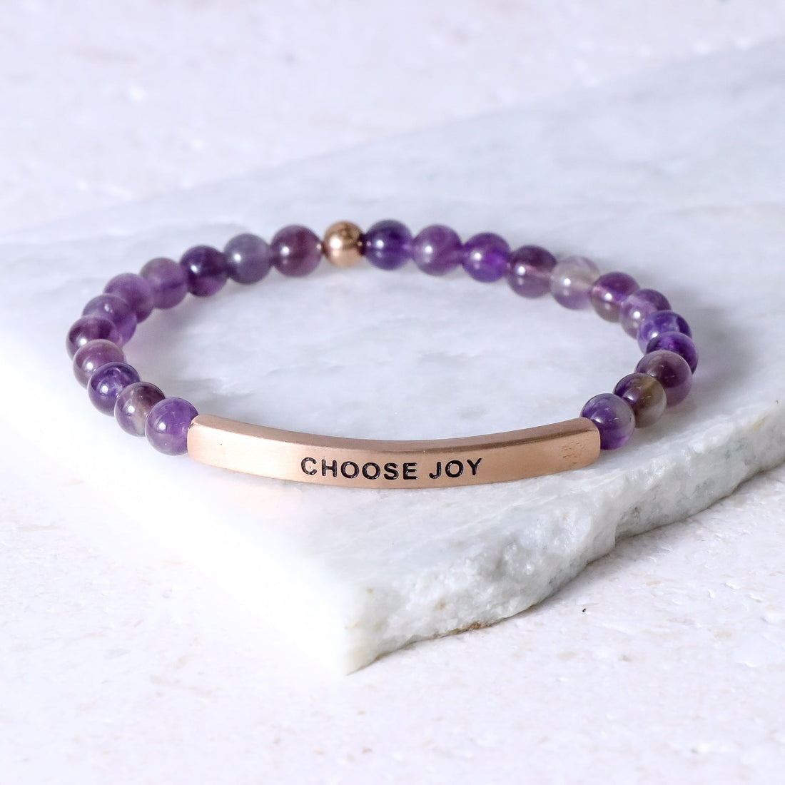 CHOOSE JOY engraved beaded bracelet