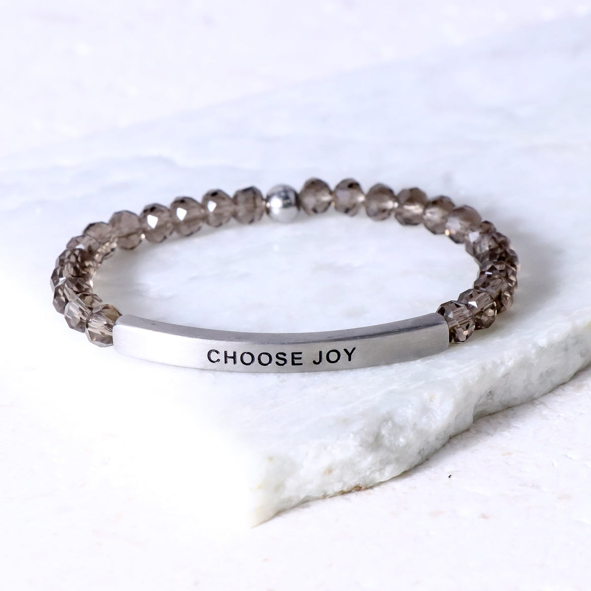 Inspirational beaded engraved bracelet