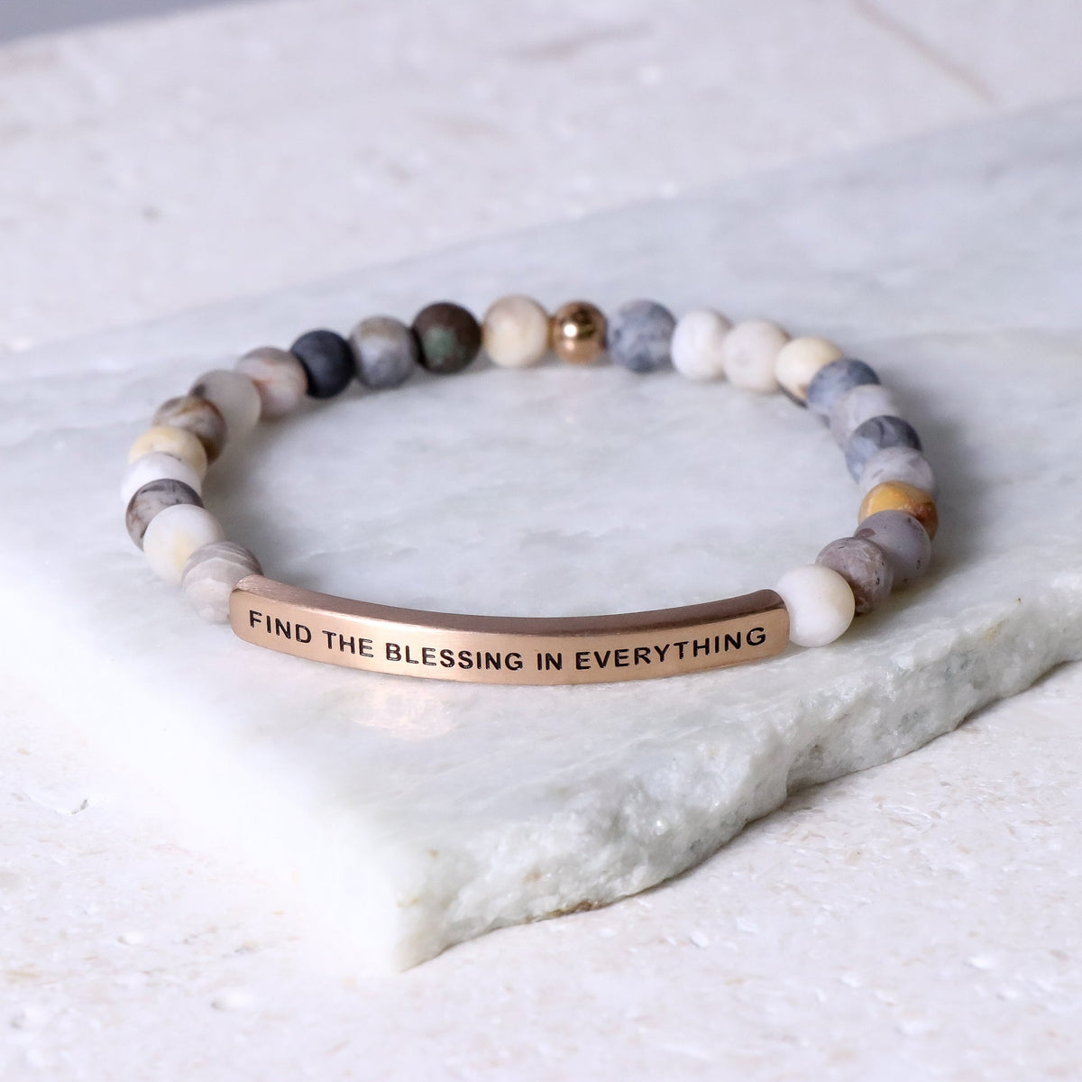 Earth stone beaded bracelet