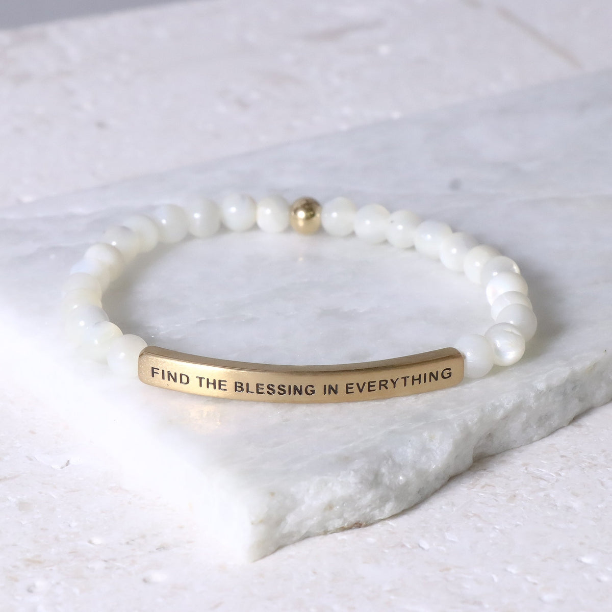 Gemstone engraved bracelet