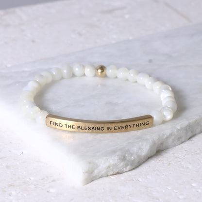 Gemstone engraved bracelet