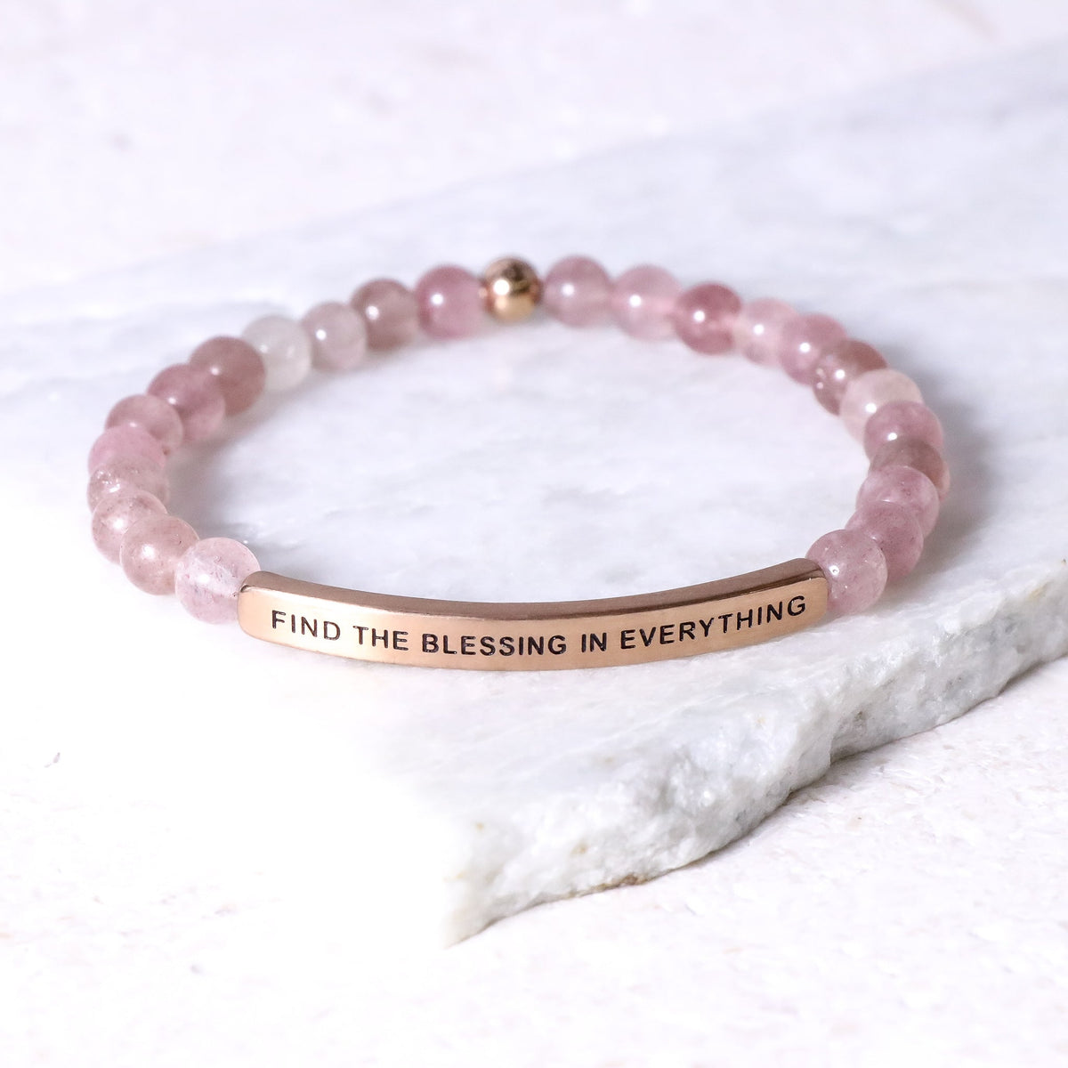 Inspirational engraved beaded bracelet