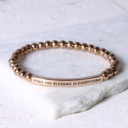 Rose gold engraved bracelet