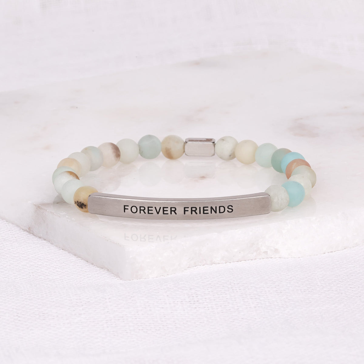 Engraved beaded friendship bracelet