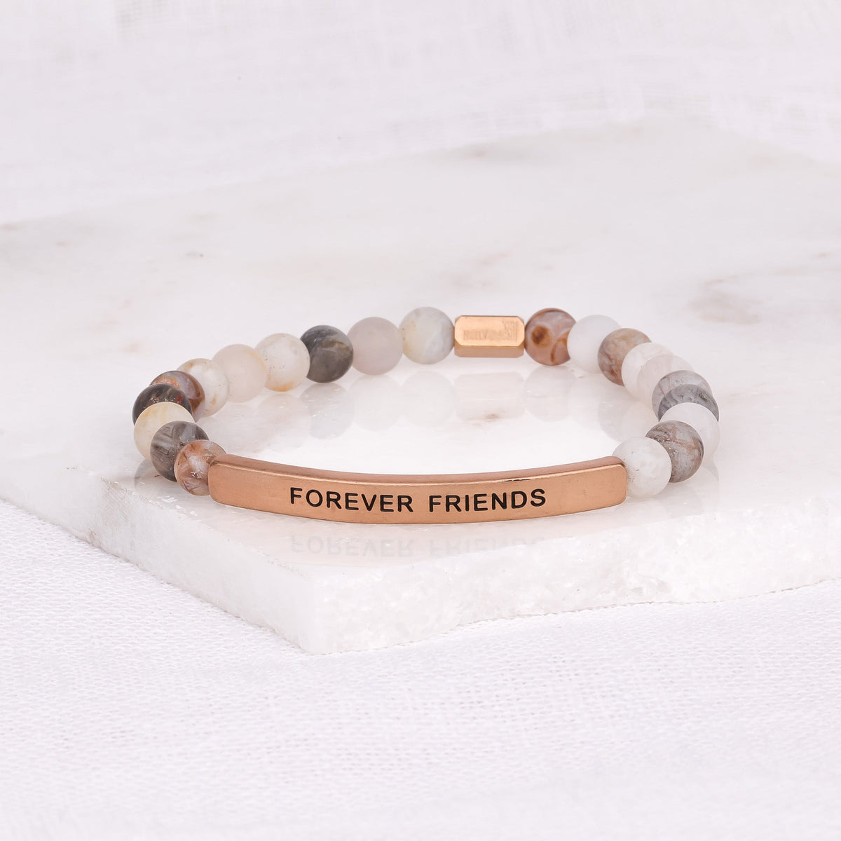 Engraved beaded bff bracelet