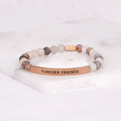 Engraved beaded bff bracelet