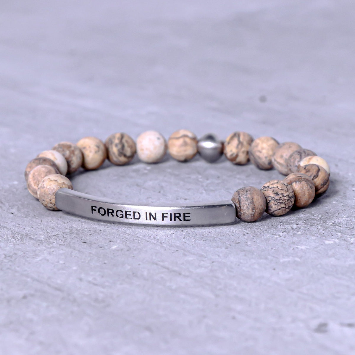beaded engraved bracelet for men