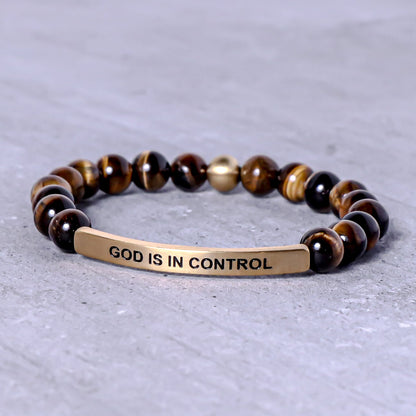 Engraved christian bracelet for men