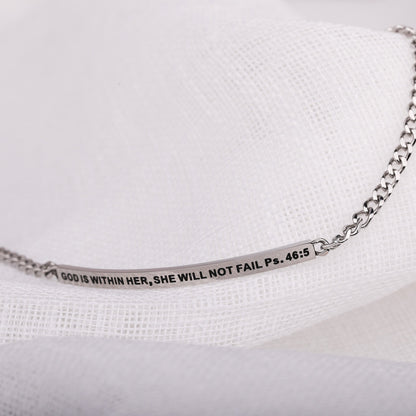 engraved scripture chain bracelet