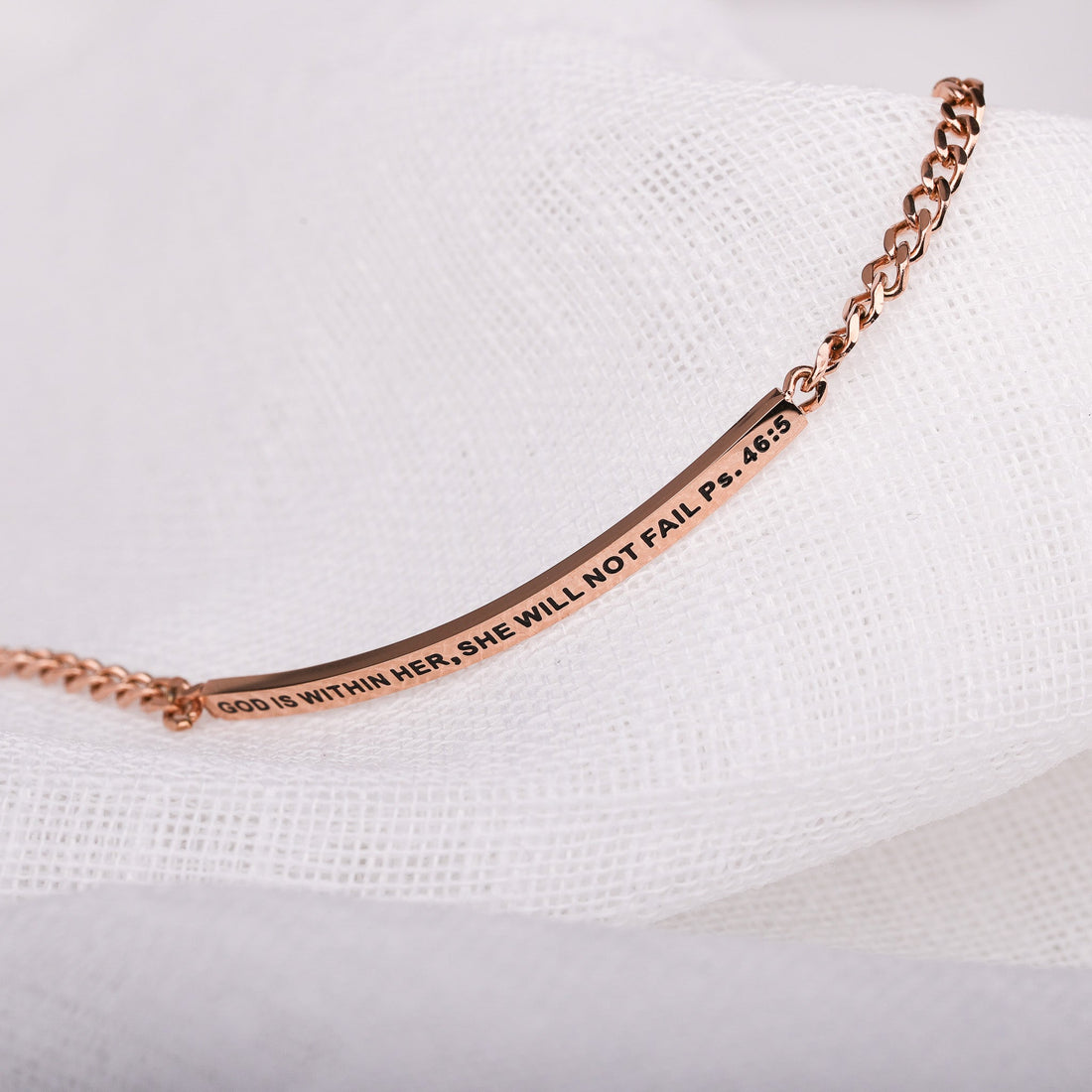 engraved inspirational chain bracelet