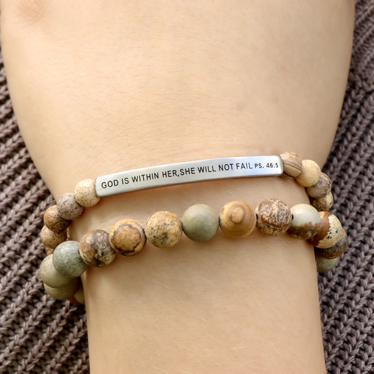 Beaded bible verse bracelet