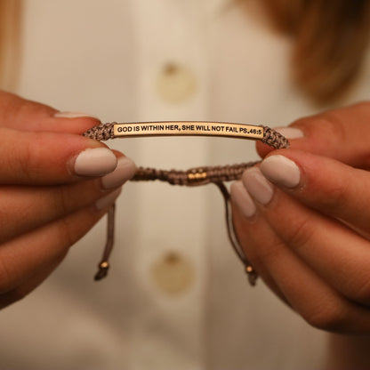 engraved adjustable rope bracelet