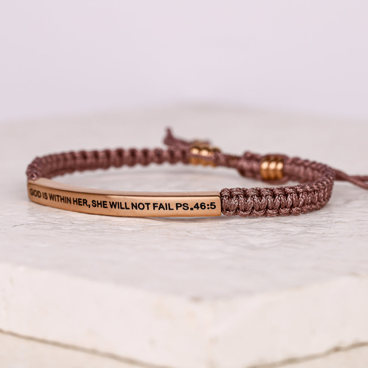 GOD IS WITHIN HER, SHE WILL NOT FAIL engraved bracelet