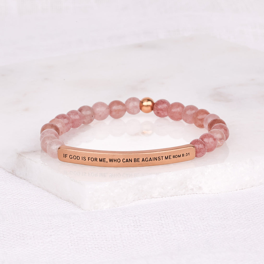 Christian Bible verse bracelet featuring “If God Is for Me, Who Can Be Against Me”