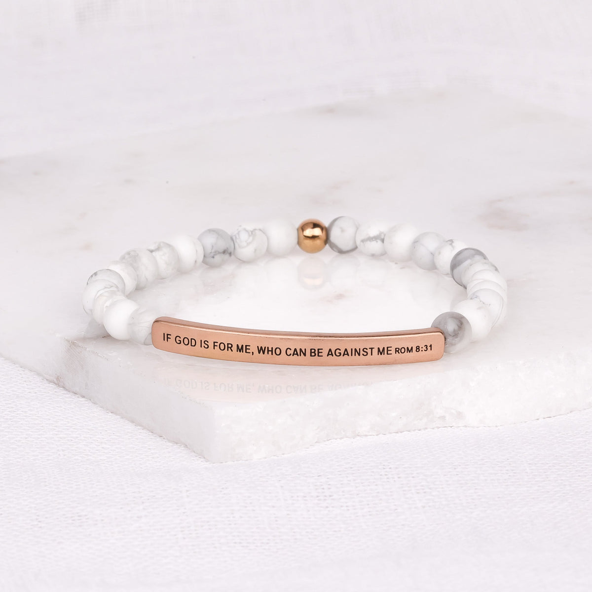 Romans 8:31 bracelet as a meaningful Christian encouragement gift
