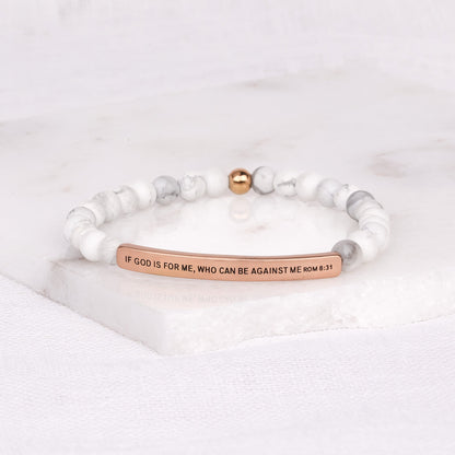 Romans 8:31 bracelet as a meaningful Christian encouragement gift