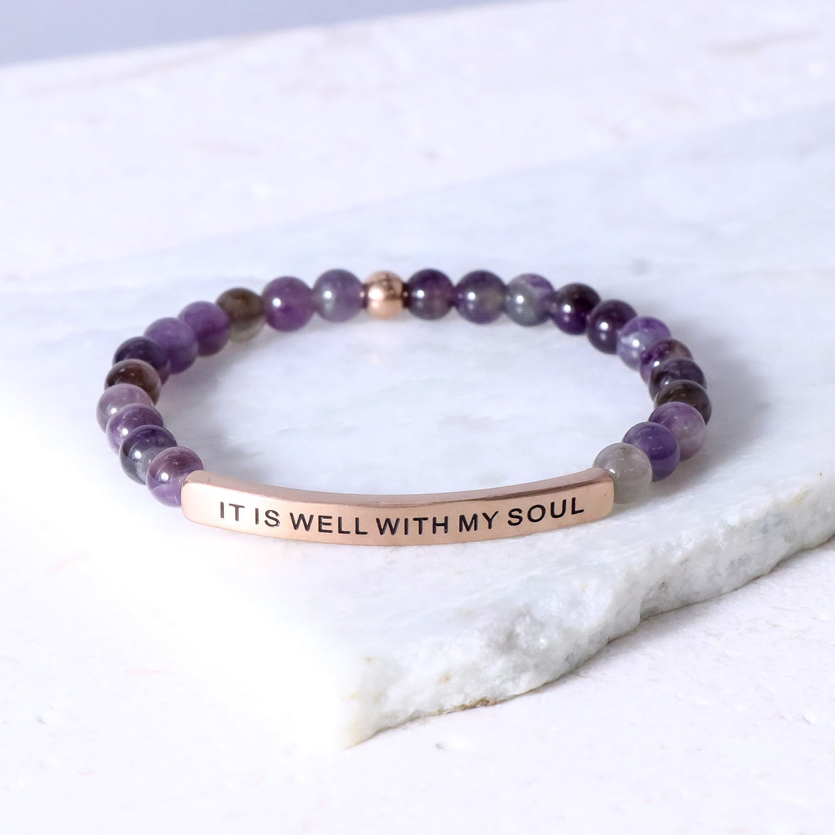 It Is Well With My Soul Christian bracelet with inspirational faith message