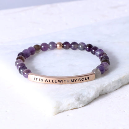 It Is Well With My Soul Christian bracelet with inspirational faith message