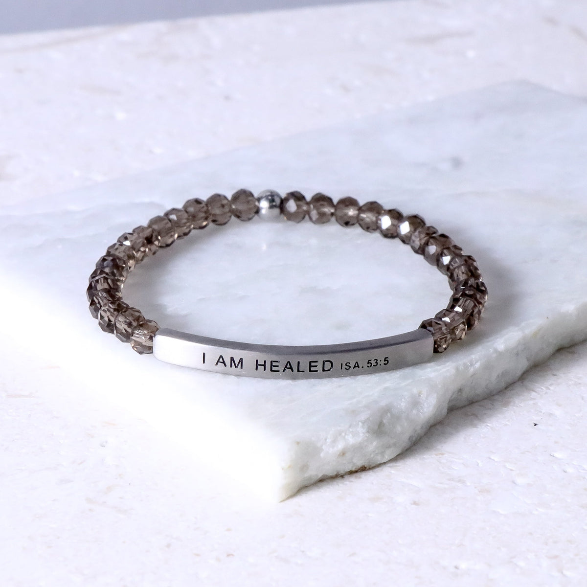 crystal engraved bible verse bracelet
