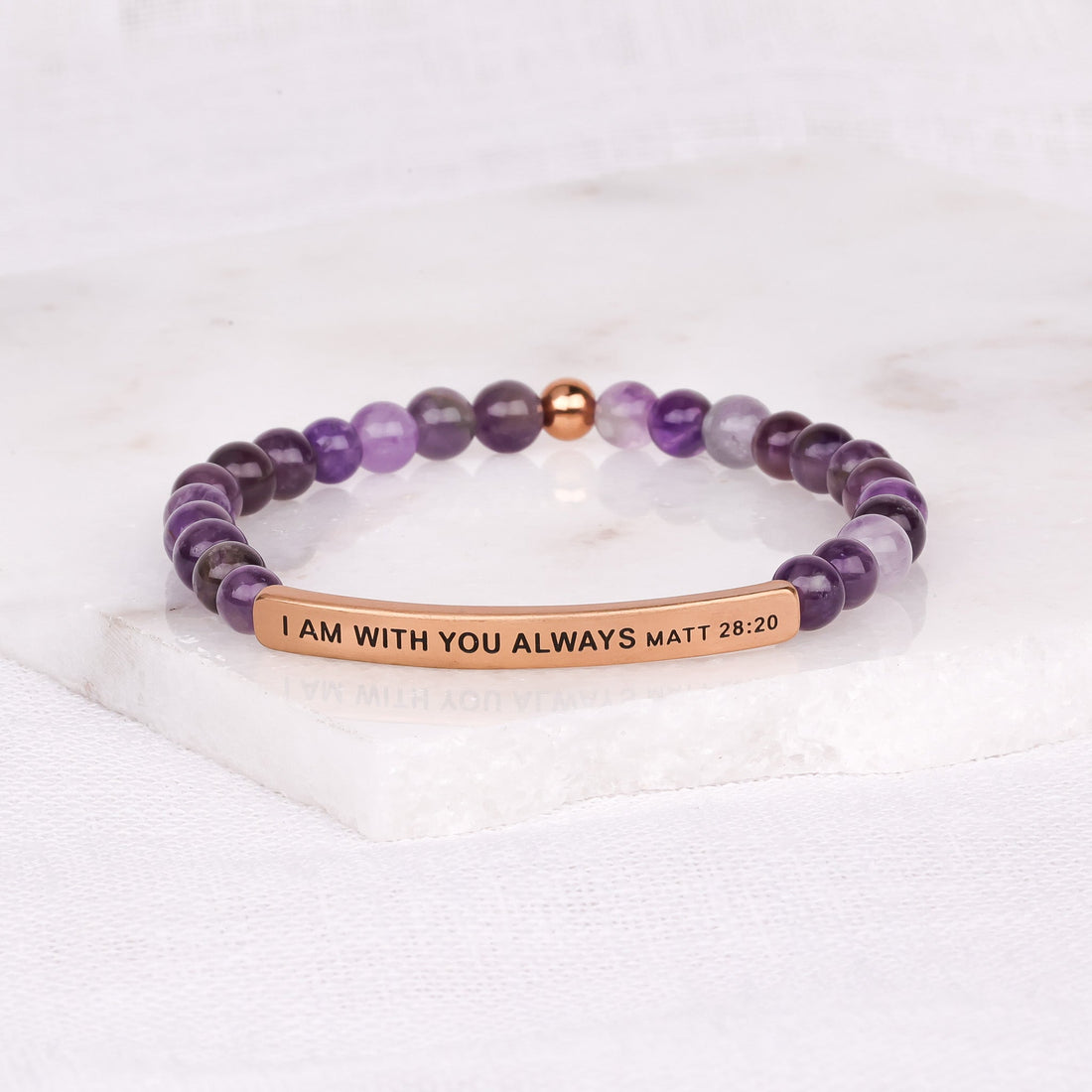 inspirational engraved beaded bracelet