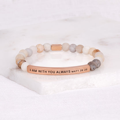 earth stone engraved bracelet