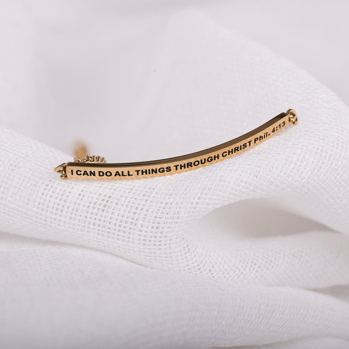 14k gold engraved chain bracelet