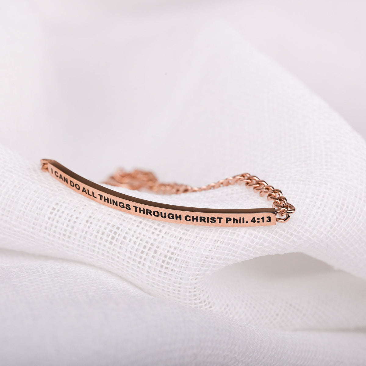 adjustable engraved chain bracelet