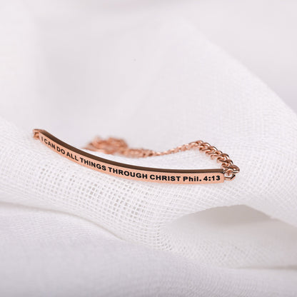 adjustable engraved chain bracelet