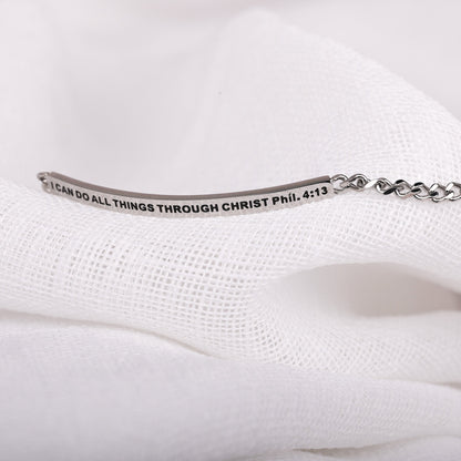 engraved bible verse chain bracelet