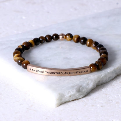earth stone engraved bracelet