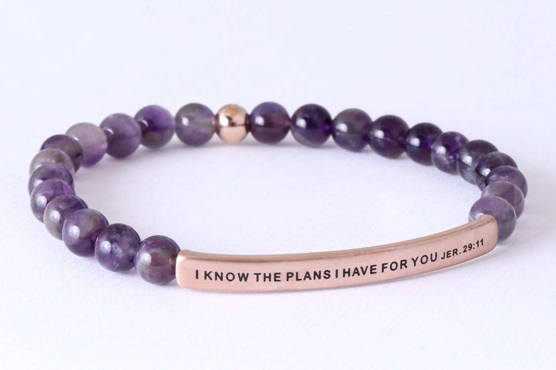 beaded amethyst bracelet