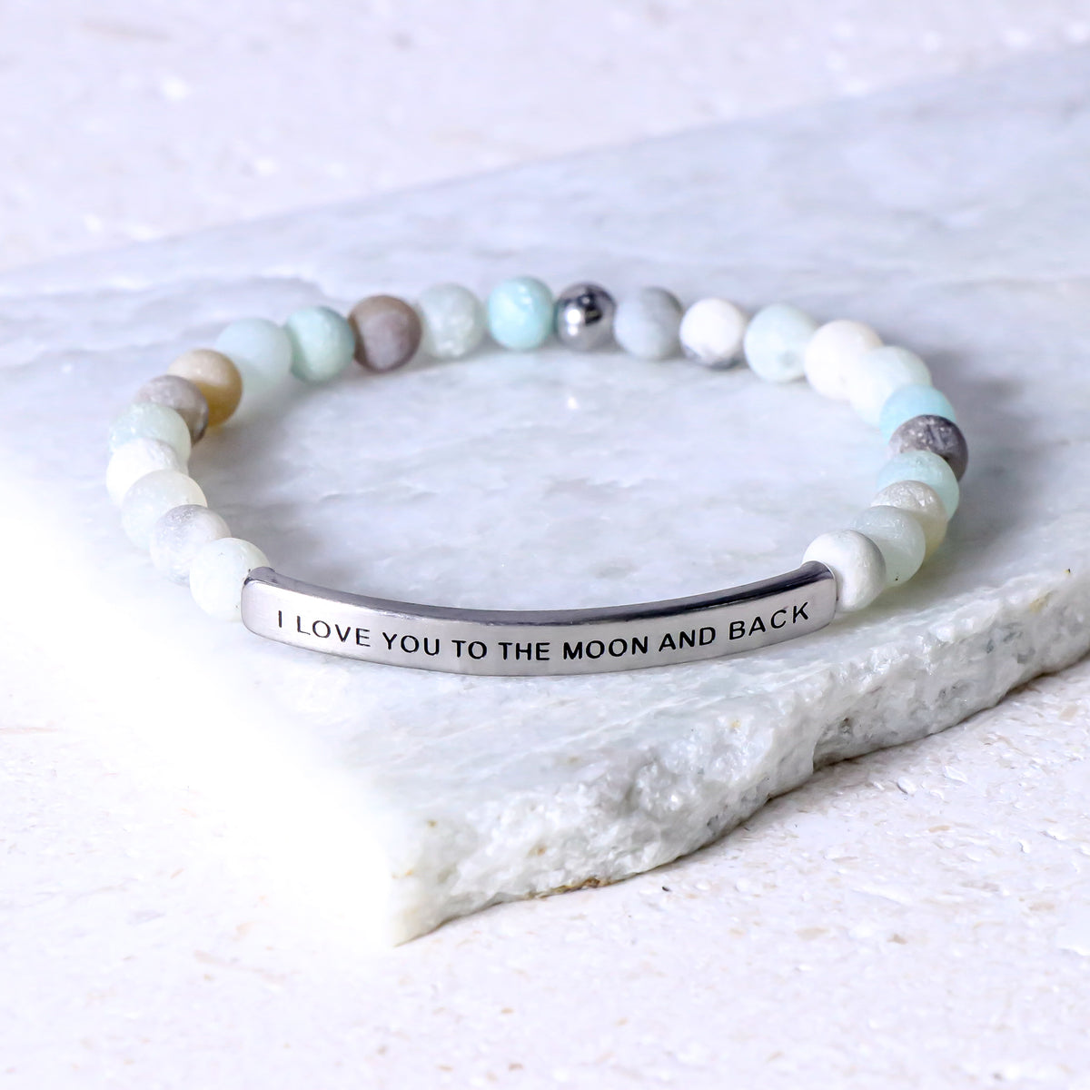 I LOVE YOU TO THE MOON AND BACK engraved bracelet