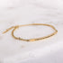 gold dainty chain bracelet with engraved message bar