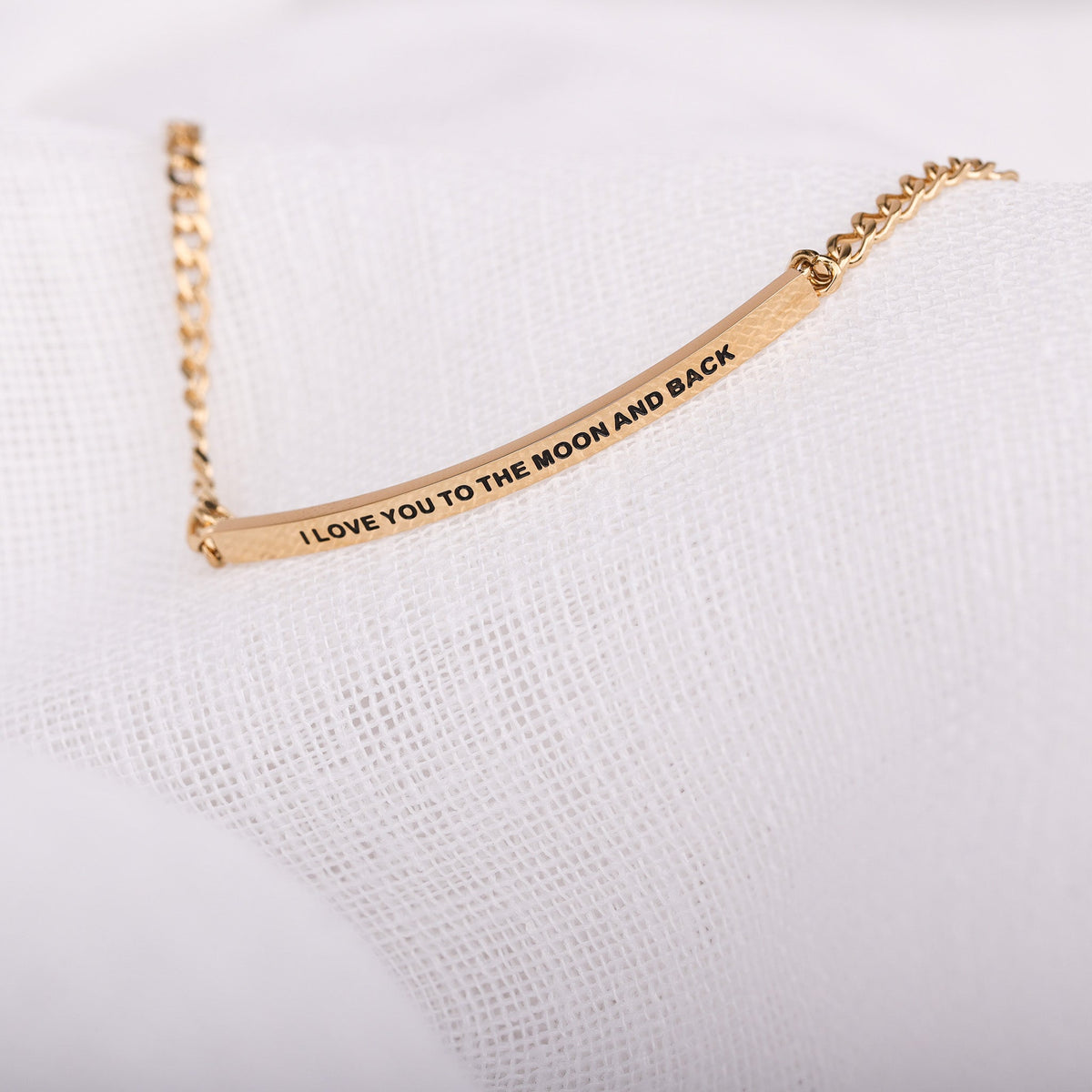 engraved gold chain bracelet for couples