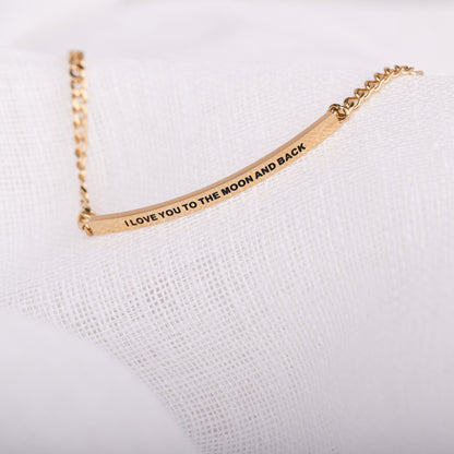 engraved gold chain bracelet for couples