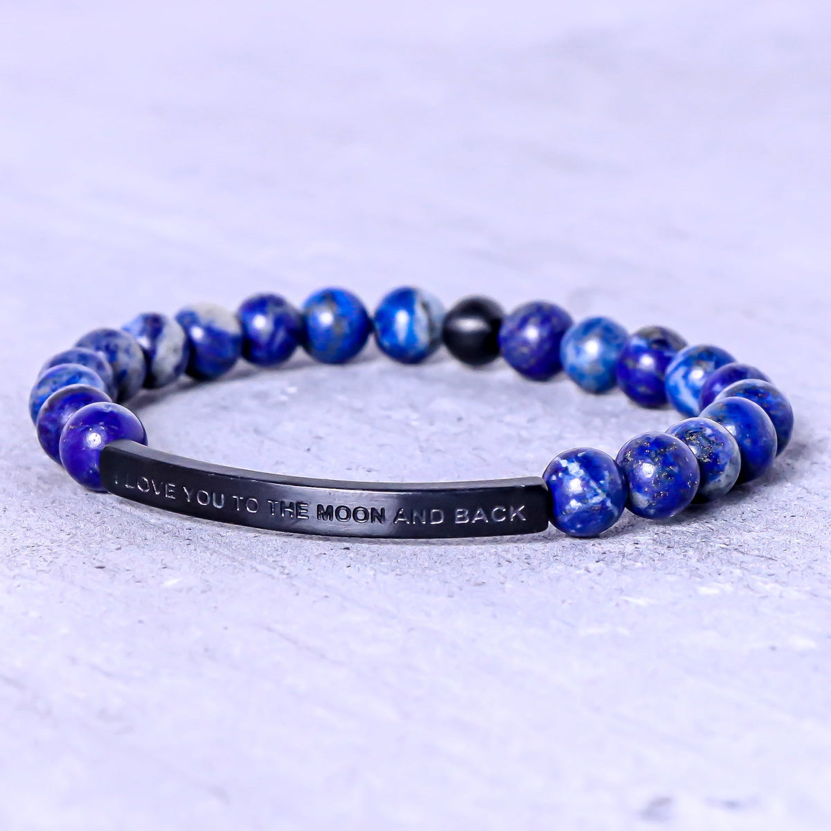 blue lapis engraved bracelet for men