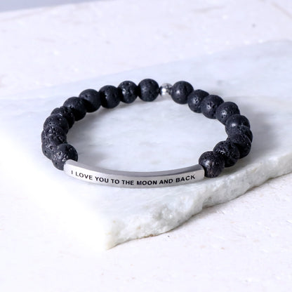 I LOVE YOU TO THE MOON AND BACK engraved bracelet