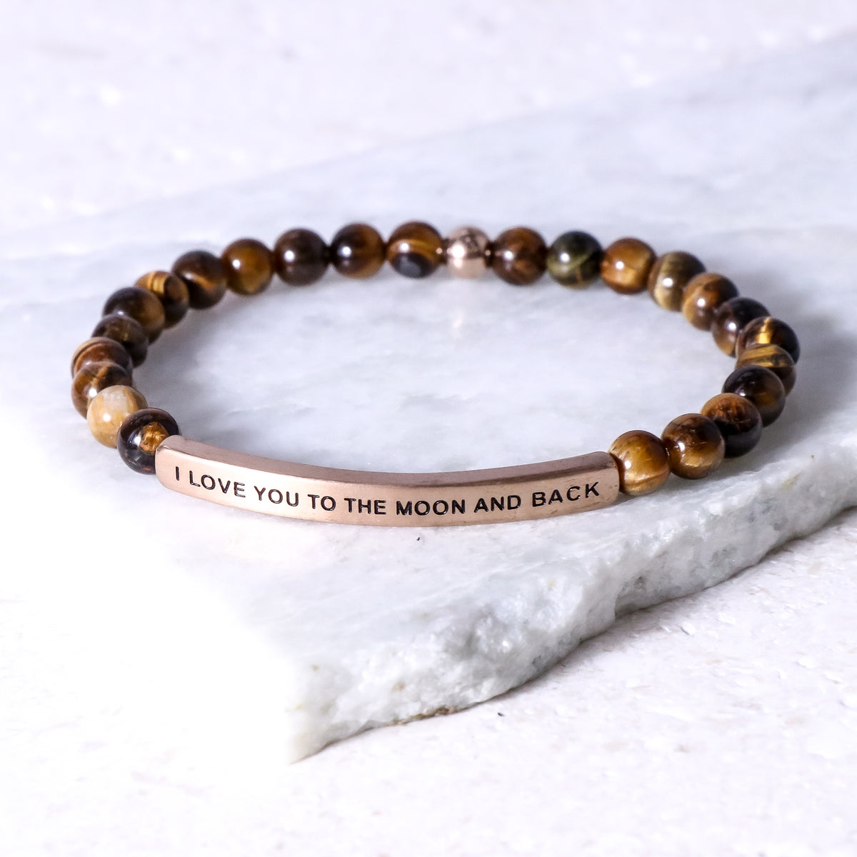 tiger eye engraved bracelet