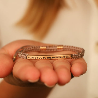 I LOVE YOU TO THE MOON AND BACK ROPE BRACELET 